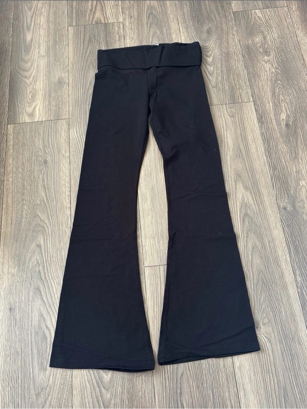 VS PINK Black Flare Foldover Yoga Pants